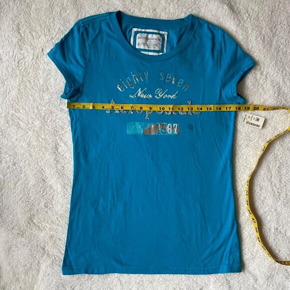 Deadstock Blue Embroidered Aeropostale Tee - Picture 6 of 8